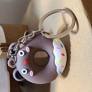 Cute Donut Bear Keychain Charm Cartoon Keyring Bag Purse Accessories